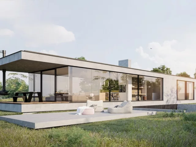 Moderne villa architect Francisca Hautekeete by Massimmo Villabouw achtergevel zoom