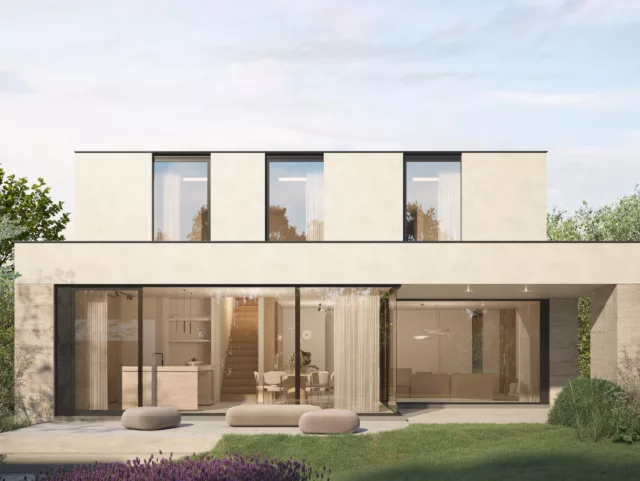 Achtergevel Villa Gabriella moderne nieuwbouw frontaal