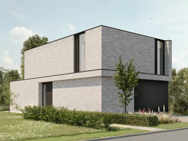 Moderne villa Kris Van den Broeck woning by Massimmo Villabouw voorgevel