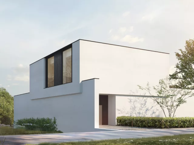 Villa Celine moderne woning Wannegem-Lede Kruisem voor- & zijgevel